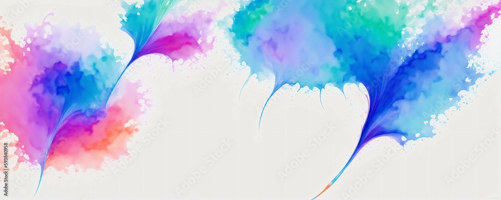 a painting of a blue and pink flower on a white background