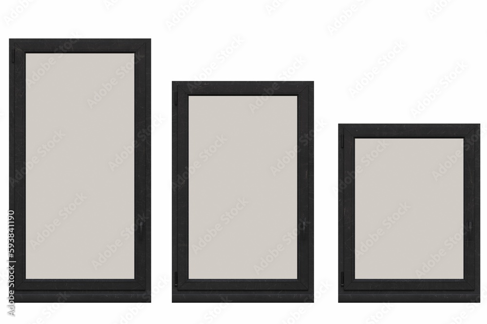 windows in the interior isolated on white background, 3D illustration, cg render windows in the interior isolated on white background, 3D illustration, cg render