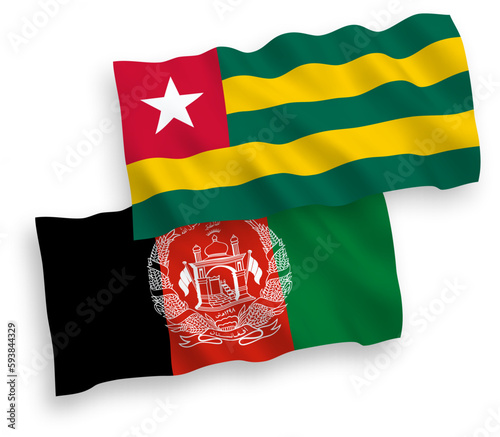 Flags of Togolese Republic and Islamic Republic of Afghanistan on a white background