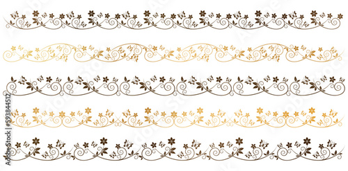 vector illustration lacy border set of decorative elements for screen printing, paper craft printable designs, wedding invitation covers, stationery design, Presentation graphics decks, print material photo