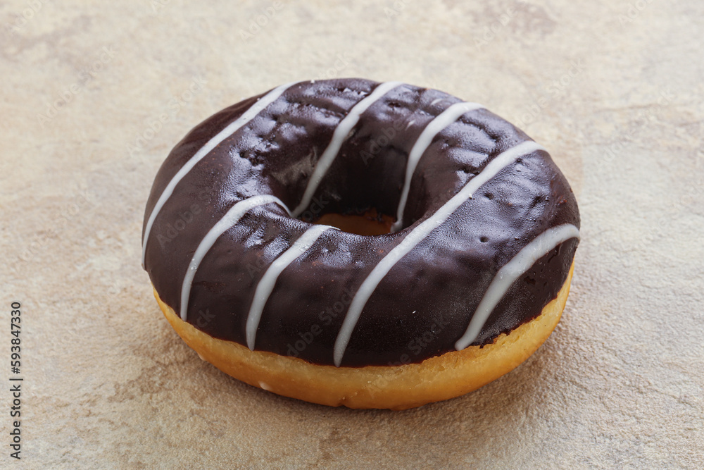 Glazed sweet tasty chocolate donut Glazed sweet tasty chocolate donut