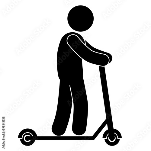 illustration of a person riding an electric scooter.