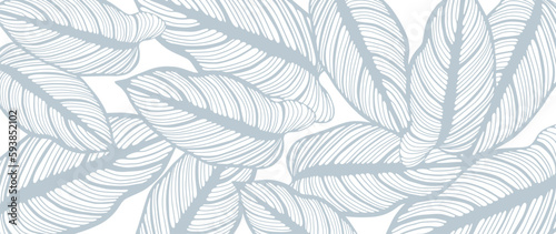 Vector abstract botanical background with blue leaves. Background for text, photos, covers, wallpapers, presentations and cards