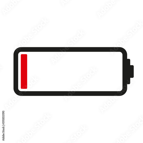 Low battery icon vector isolated on white background.