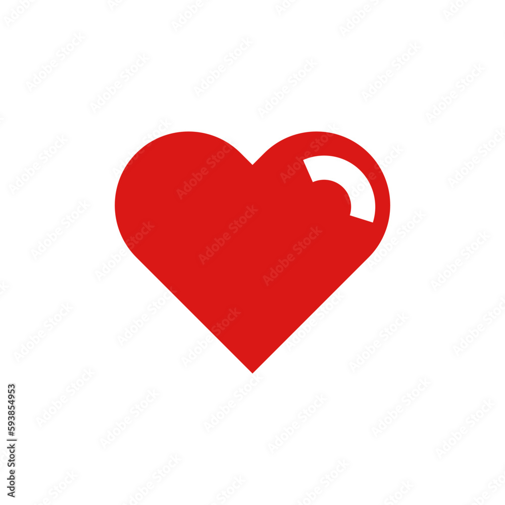 Heart mark icon with flat design. Love and feelings. vector.