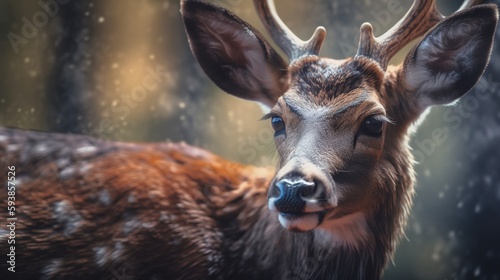 Fotografia Noble deer male portrait of deer closeup. Generative ai