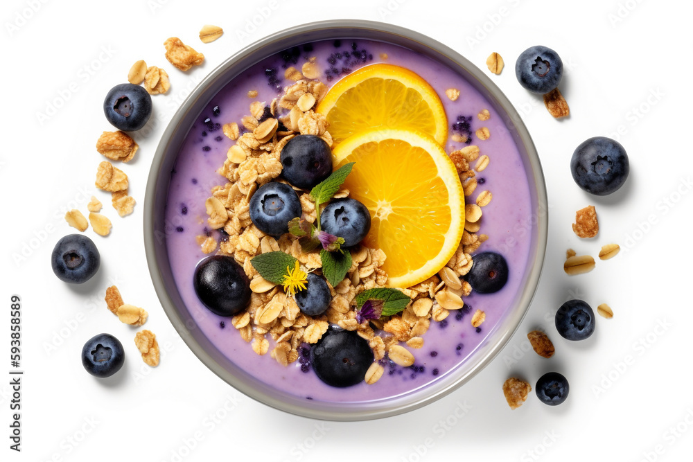 Blueberry lemon smoothie bowl with honey and granola Blueberry lemon smoothie bowl with honey and granola