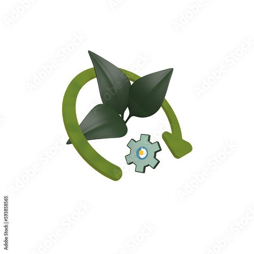 Wallpaper Mural 3d green recycle icon illustration Torontodigital.ca