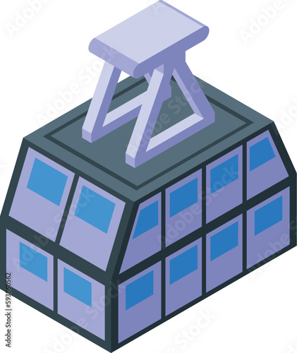 Big ski lift icon isometric vector. Car snow. Trip alpine