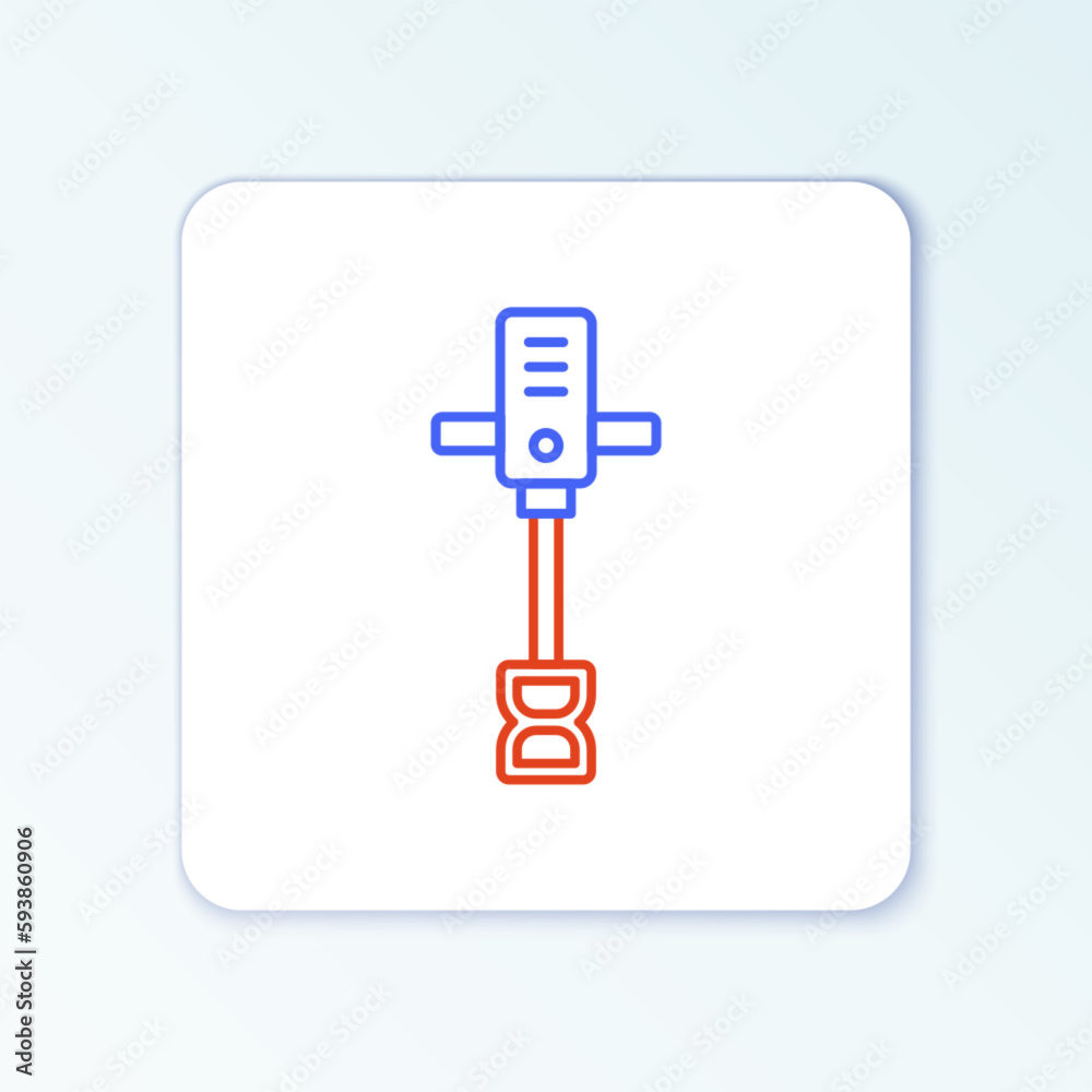 Line Electrical hand concrete mixer icon isolated on white background. Handheld electric cement mixer. Colorful outline concept. Vector Line Electrical hand concrete mixer icon isolated on white background. Handheld electric cement mixer. Colorful outline concept. Vector