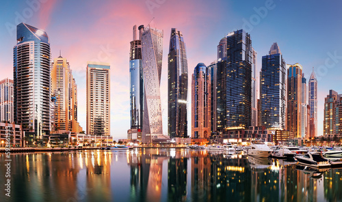 Dubai Marina panorma at night, UAE © TTstudio