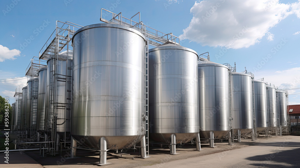 Industrial silos for chemical production by stainless steel with Generative AI Technology
