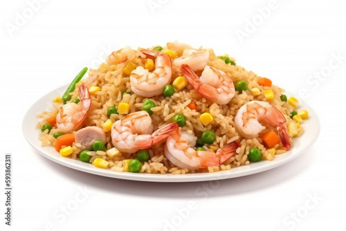 Fried rice with shrimp and veggies