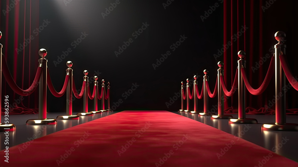 red carpet and rope barrier with red curtain background red carpet and rope barrier with red curtain background