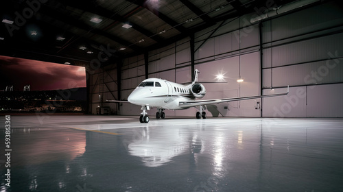 Photographie Luxorious Business Jet in Hangar