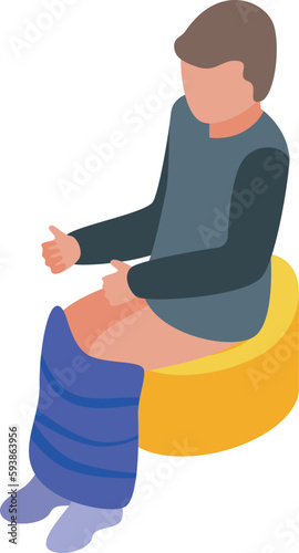 Seat on toilet icon isometric vector. Child pot. Small infant