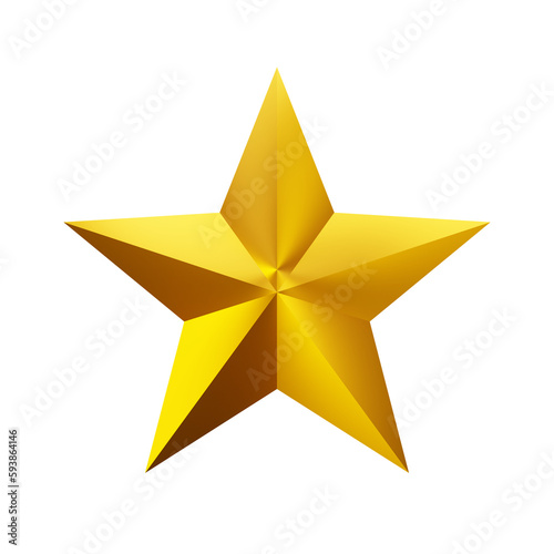 3d Golden Star isolated on white