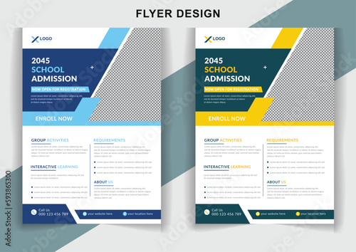 School admission education flyer and poster design template