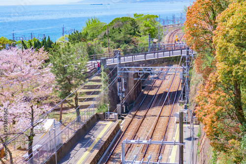 晴れた日の線路風景