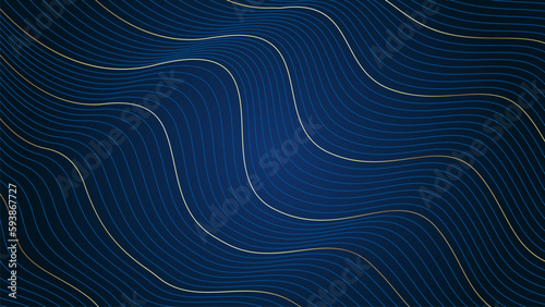Gold and blue lines on navy background