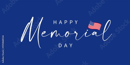Fototapeta Happy Memorial Day holiday in USA lettering card