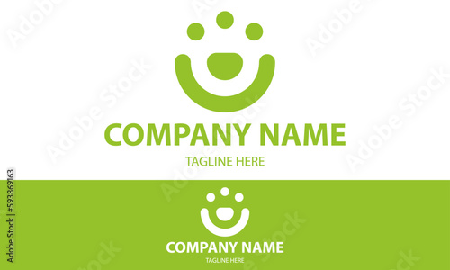 Green Color Simple Animal Paw Logo Design