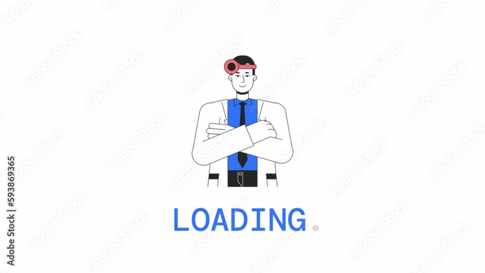 Qualified physician loader animation. Professional doctor. Flash message 4K video footage. Isolated outline colour loading progress indicator with alpha channel transparency for UI, UX web design Qualified physician loader animation. Professional doctor. Flash message 4K video footage. Isolated outline colour loading progress indicator with alpha channel transparency for UI, UX web design