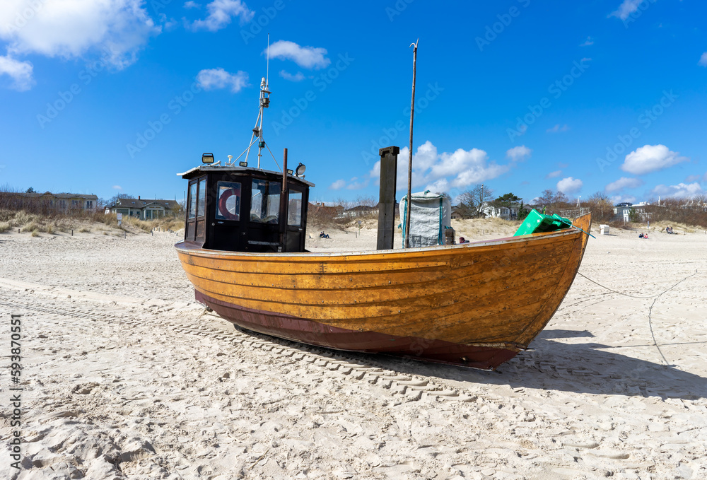 fishing boat on the beach baltic sea