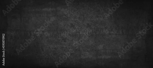 Panel kuchenny z motywem Black anthracite dark gray grey grunge old aged retro vintage stone concrete cement blackboard chalkboard wall floor texture, with cracks - Abstract background banner pattern design template
