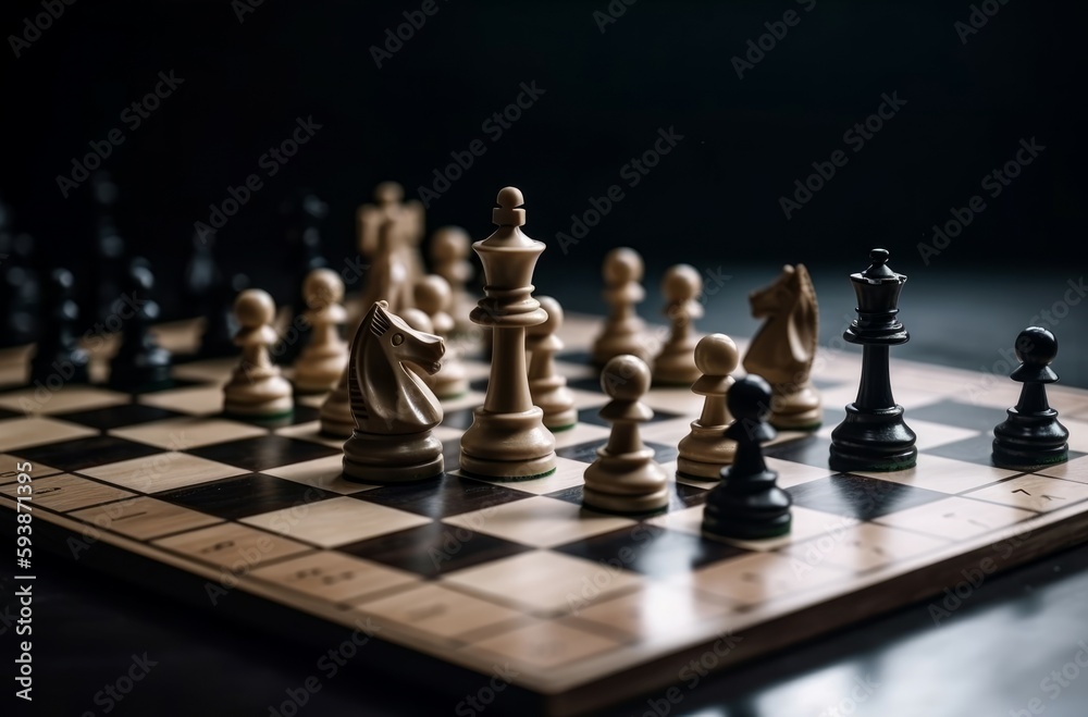Chess figures on the board. Generate Ai Chess figures on the board. Generate Ai