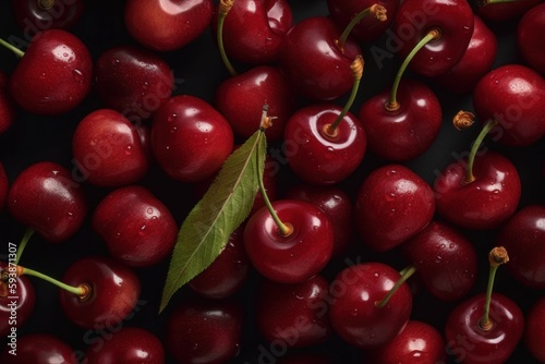 Cherries background. Generate Ai