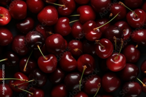 Fresh cherries background. Generate Ai