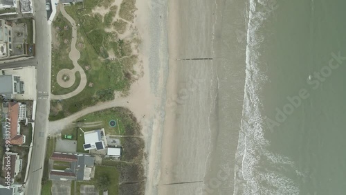 Flight Over Rosslare Beach And Town In County Wexford, Ireland - drone shot photo