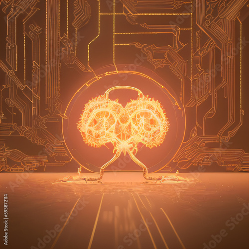 AI, artificial intelligence brain, cyborg, futuristic ai vision, artificial intelligence