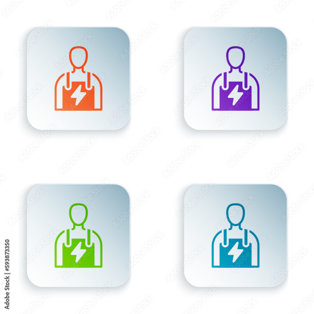 Color Car mechanic icon isolated on white background. Car repair and service. Set colorful icons in square buttons. Vector Color Car mechanic icon isolated on white background. Car repair and service. Set colorful icons in square buttons. Vector