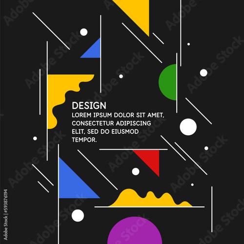 Modern geometric composition of various shapes. Illustration for design. Abstract background in the trend graphics.