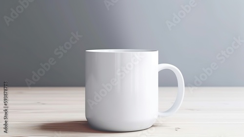 AI Generated. AI Generative. White black template mug cup mock up. Can be used for graphic design or marketing. Graphic Photo Art