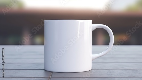 AI Generated. AI Generative. White black template mug cup mock up. Can be used for graphic design or marketing. Graphic Photo Art