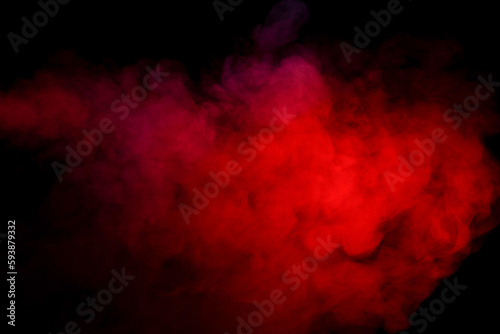 Orange and red steam on a black background.