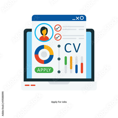 Apply For Jobs Vector Fill outline Icons. Simple stock illustration stock