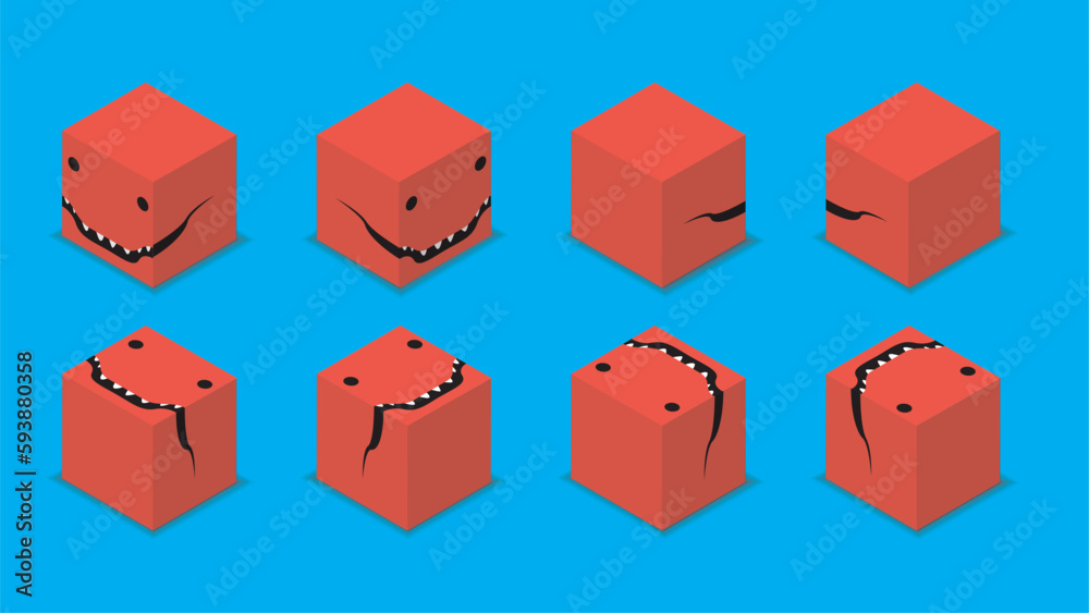 Obraz premium Animal Dice 3D Character Animal Dinosaur Tyrannosaurus Rex Cartoon Vector