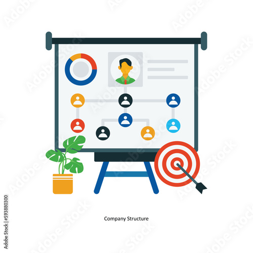 Company Structure Vector Fill outline Icons. Simple stock illustration stock