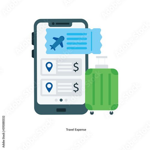 Travel Expense Vector Fill outline Icons. Simple stock illustration stock