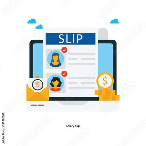 Salary Slip Vector Fill outline Icons. Simple stock illustration stock