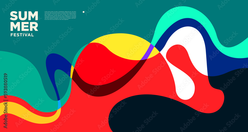 Summer colorful fluid and liquid banner background template