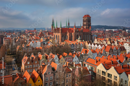 The Main Town of Gdansk at sunny spring, Poland