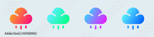 Rain solid icon in gradient colors. Weather signs vector illustration.