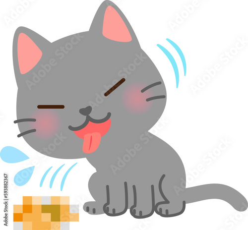 吐き戻す猫