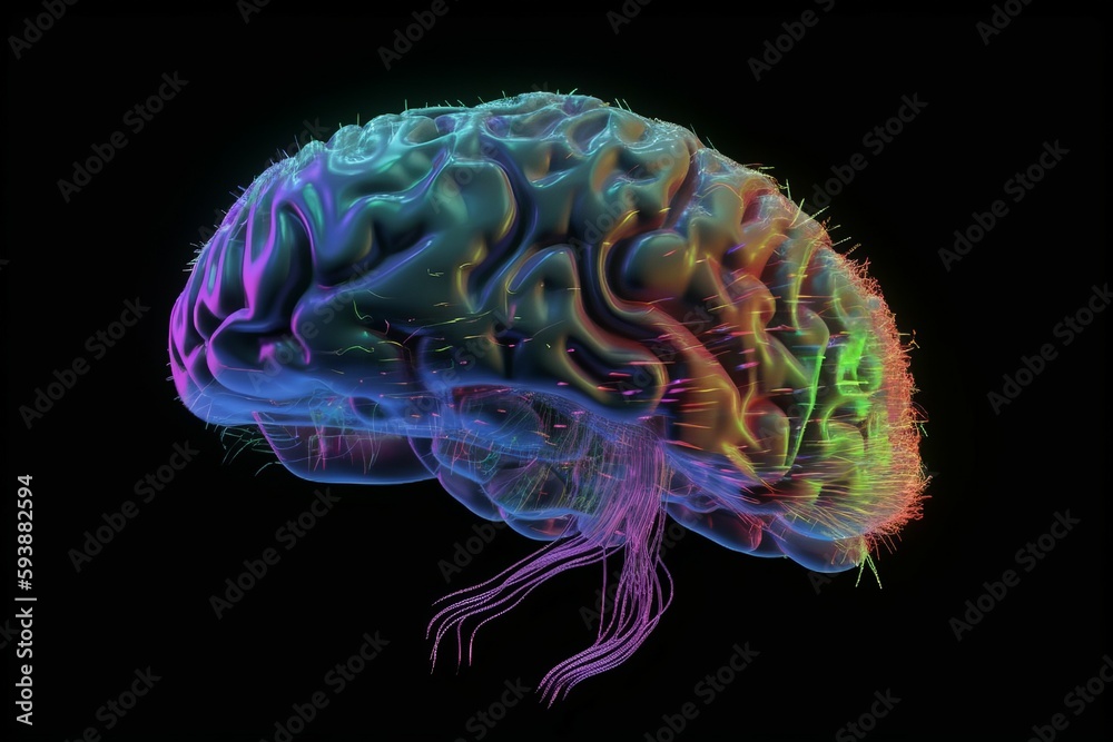 Colorful human brain. Generate Ai Colorful human brain. Generate Ai