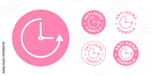 Anti aging formula cosmetics vector badge logo icon